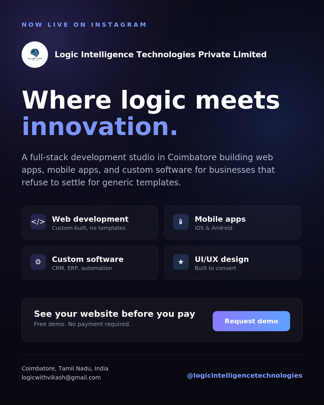 Behind the scenes at Logic Intelligence Technologies ✨